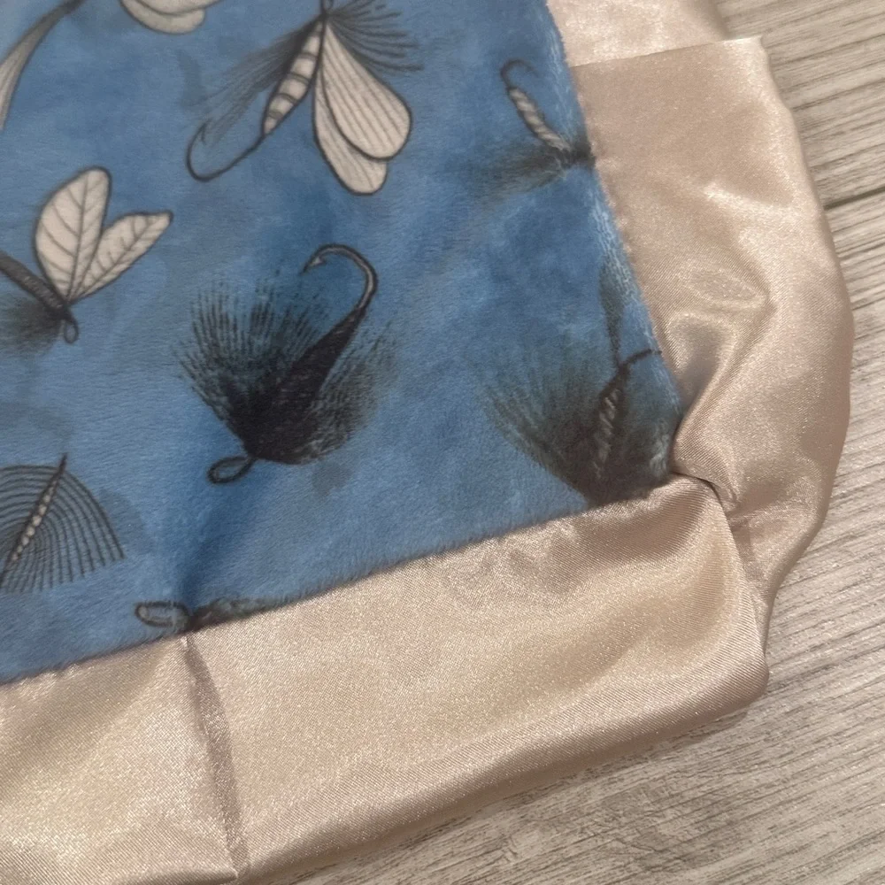 Minky Couture Fly Fishing Lovey Small Blanket